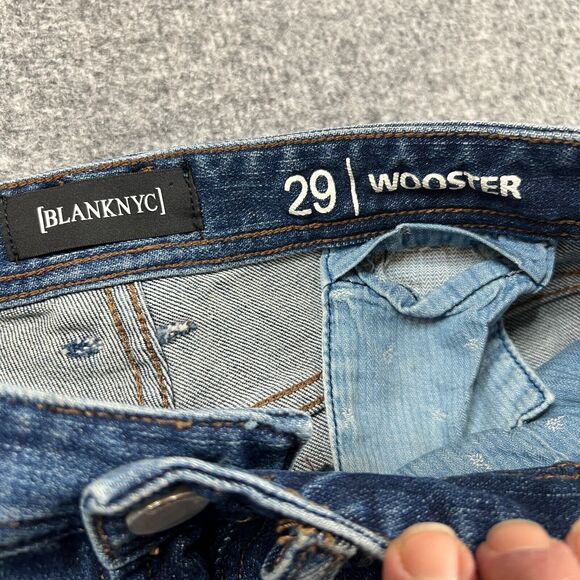 BlankNYC Jeans Mens 29 Wooster Slim Fit Stretch Cotton Straight Blue Medium Wash - Picture 4 of 11